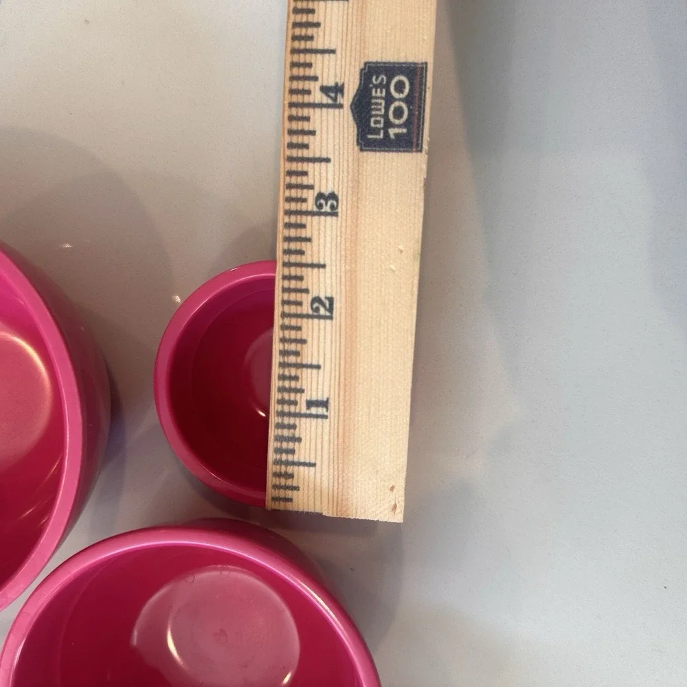 Sur La Table Fuchsia Pink Melamine Nesting Prep Bowls & Measuring Cups Set Of 5